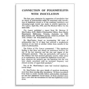1952c. Connection of Poliomyelitis with Inoculation